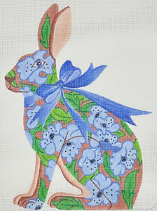 Tall Hare Rabbit - Blossom Flowers Blue