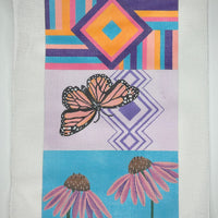 Butterfly/Cone Flower Tri-Fold Clutch