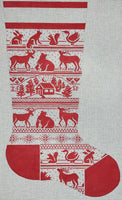 Red Knit Pattern Stocking
