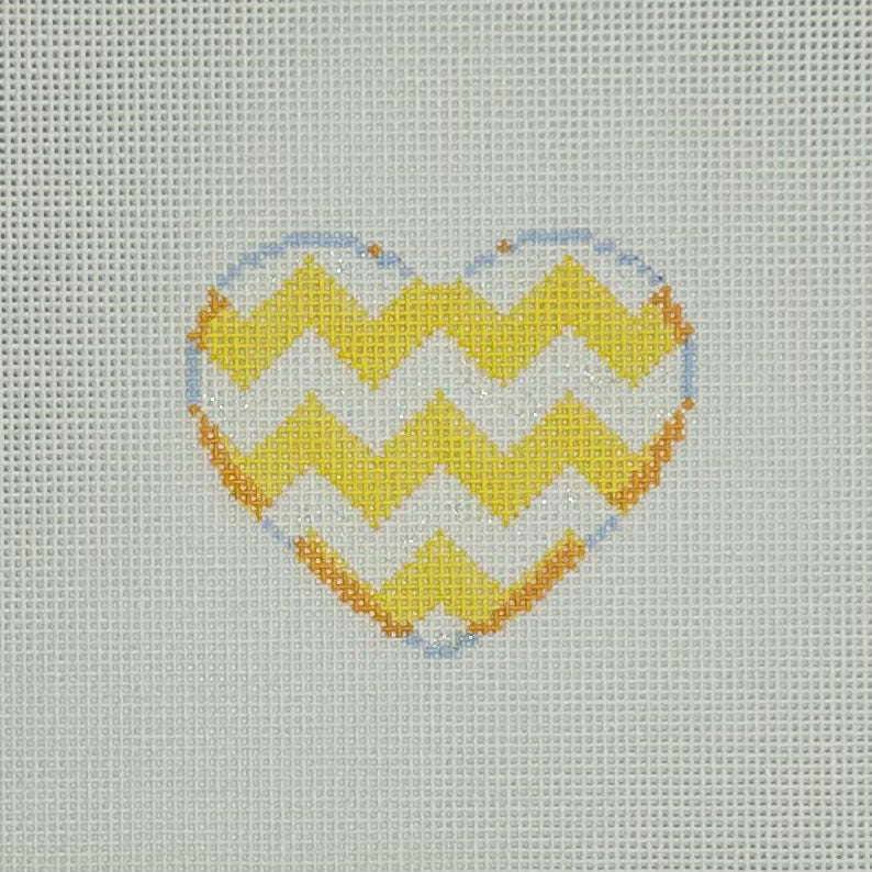 Yellow Chevron Mini Heart