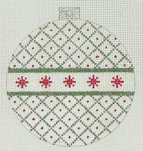 Green and Red Glitter Ornament