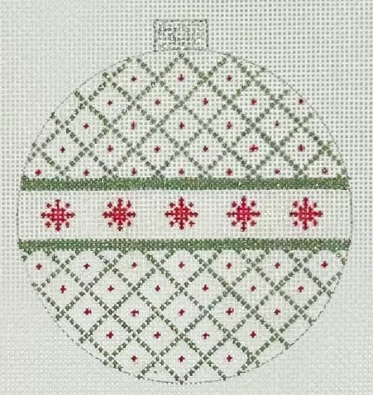 Green and Red Glitter Ornament