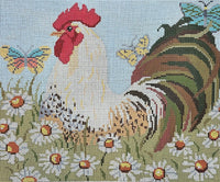 Rooster With Daisies
