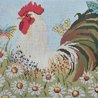 Rooster With Daisies