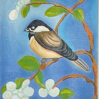 Chickadee with Spring Blossoms