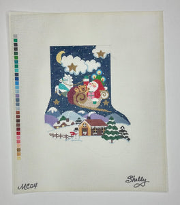Santa's Sleigh Midi Sock