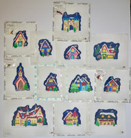 12 Pc North Pole Village Set
