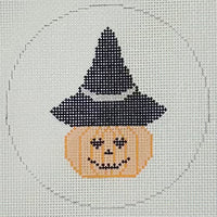 Heart Eyes Pumpkin in Witch Hat
