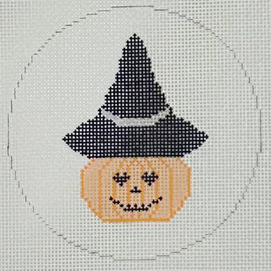 Heart Eyes Pumpkin in Witch Hat