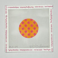 Tangerine w/Watermelon Polka Dots Round
