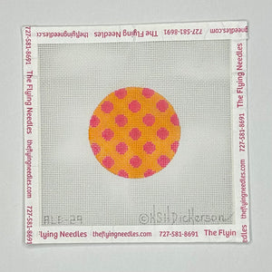 Tangerine w/Watermelon Polka Dots Round