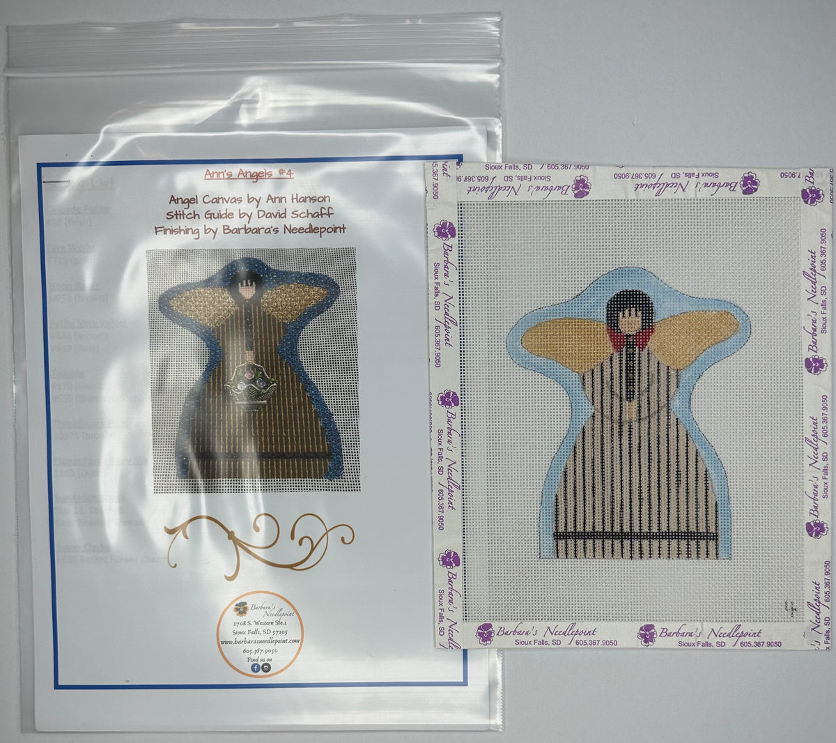 Ann's Angel 4 with stitch guide Needlepoint Destashing