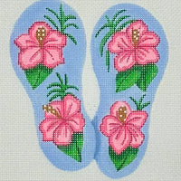 Pink Hibiscus Flip Flops