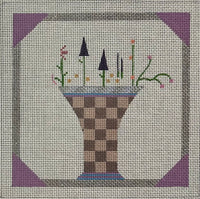 Checker Vase with stitch guide and beads
