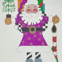 Feather Tree Santa - Purple