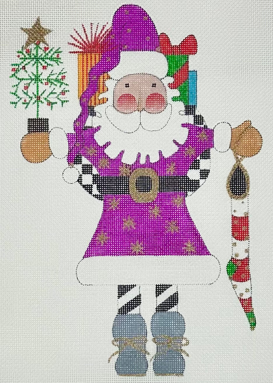 Feather Tree Santa - Purple