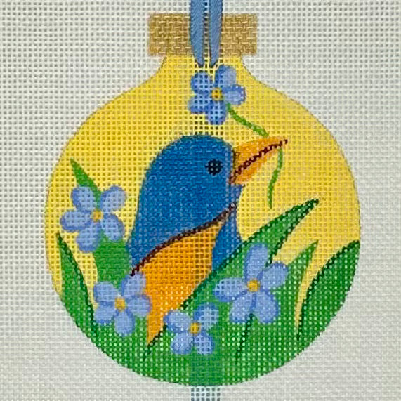 Bluebird and Forget Me Not Ornament