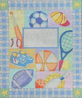 Boy Sports Birth Announcement with stitch guide
