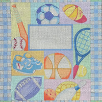 Boy Sports Birth Announcement with stitch guide