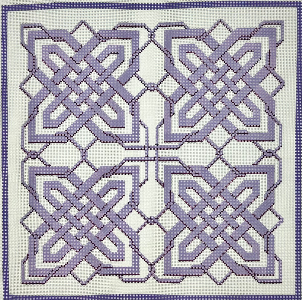 Purple Lattice Square Pillow