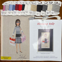 Shopping Sally with stitch guide and threads