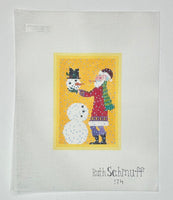 Santa Building Snowman Ornament with stitch guide
