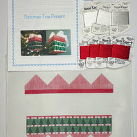 Christmas Tree Present with stitch suggestions and threads