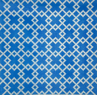 Blue and White Geometric Pattern Pillow
