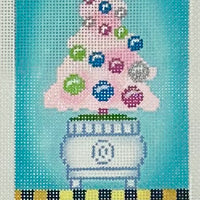 Pink Christmas Tree Topiary