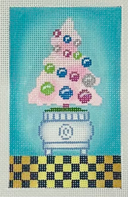 Pink Christmas Tree Topiary