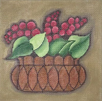 Red Berries in Copper Pot
