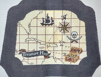 Treasure Map Child's Rocking Chair Seat
