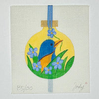 Bluebird and Forget Me Not Ornament
