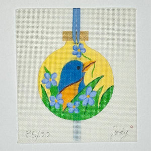 Bluebird and Forget Me Not Ornament