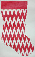 Red/White Chevron Stocking
