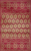Red and Gold Patterned Panel
