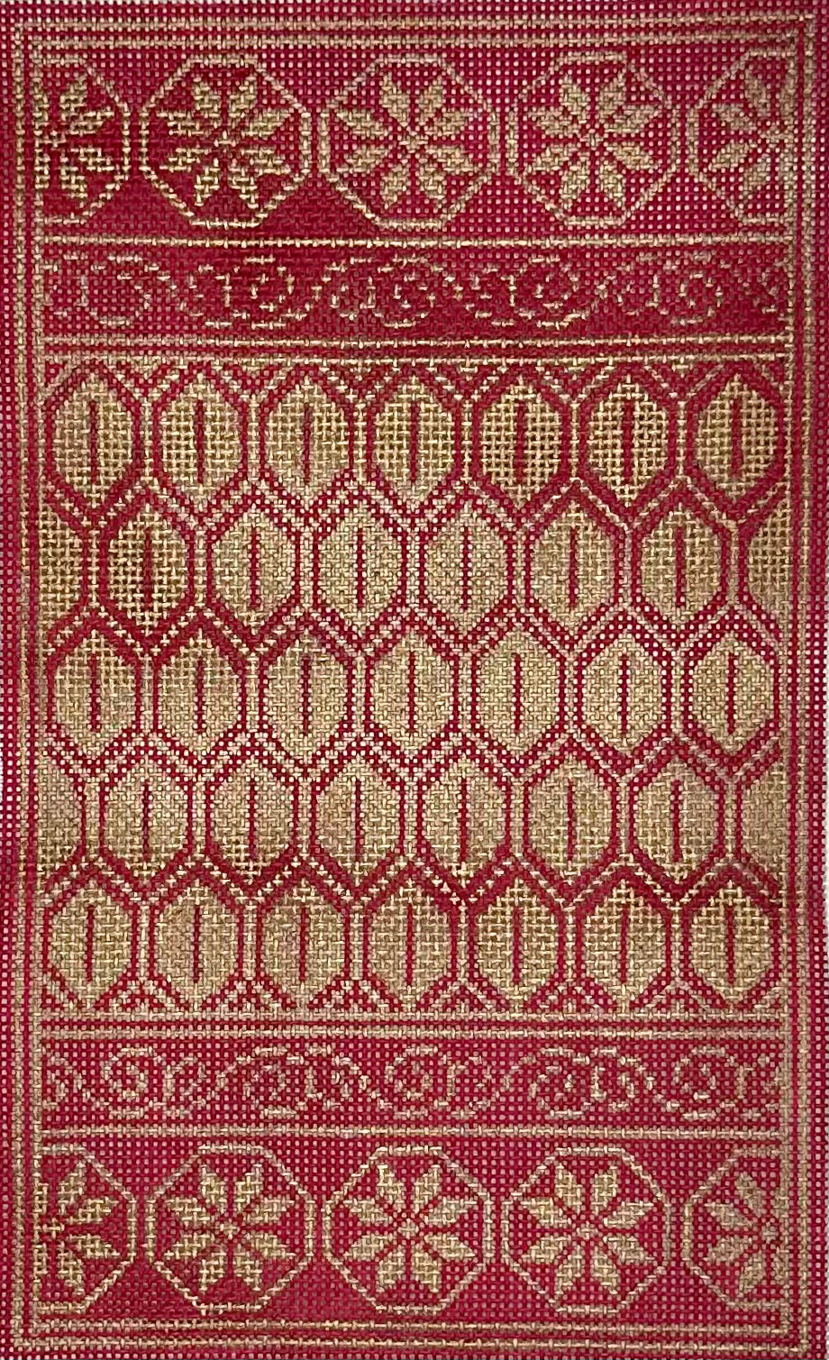 Red and Gold Patterned Panel