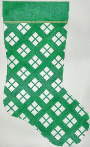 Green/White Diamonds Stocking