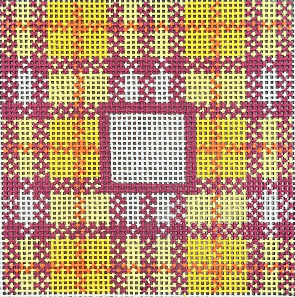 Orange Yellow Plaid Square Insert