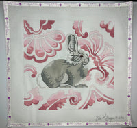 Bunny - Pink Background Pillow
