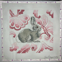 Bunny - Pink Background Pillow