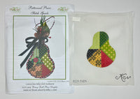 Crazy Quilt Sampler Pear with stitch guide
