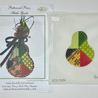 Crazy Quilt Sampler Pear with stitch guide