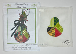 Crazy Quilt Sampler Pear with stitch guide