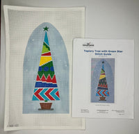 Topiary Tree with Green Star with stitch guide
