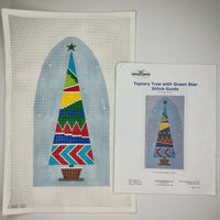 Topiary Tree with Green Star with stitch guide