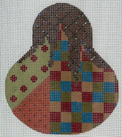 Autumn Checkered Madness Pear with stitch guide
