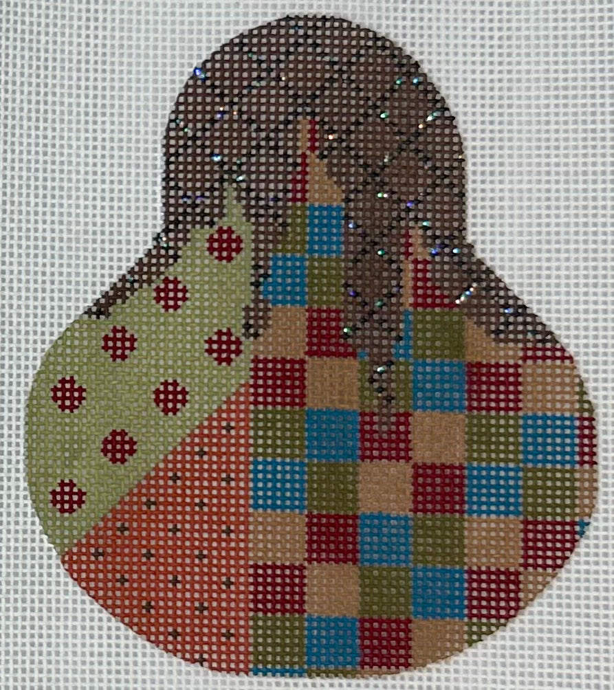 Autumn Checkered Madness Pear with stitch guide