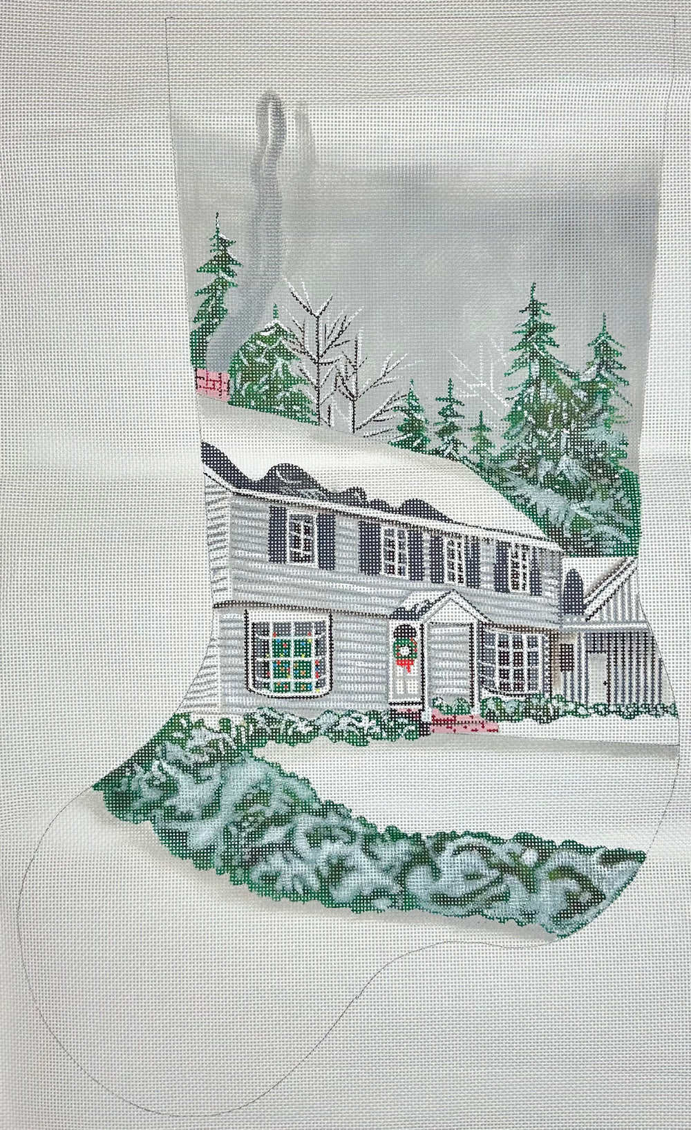 Snowy House Stocking