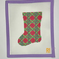 Red/Green Caning Mini Sock